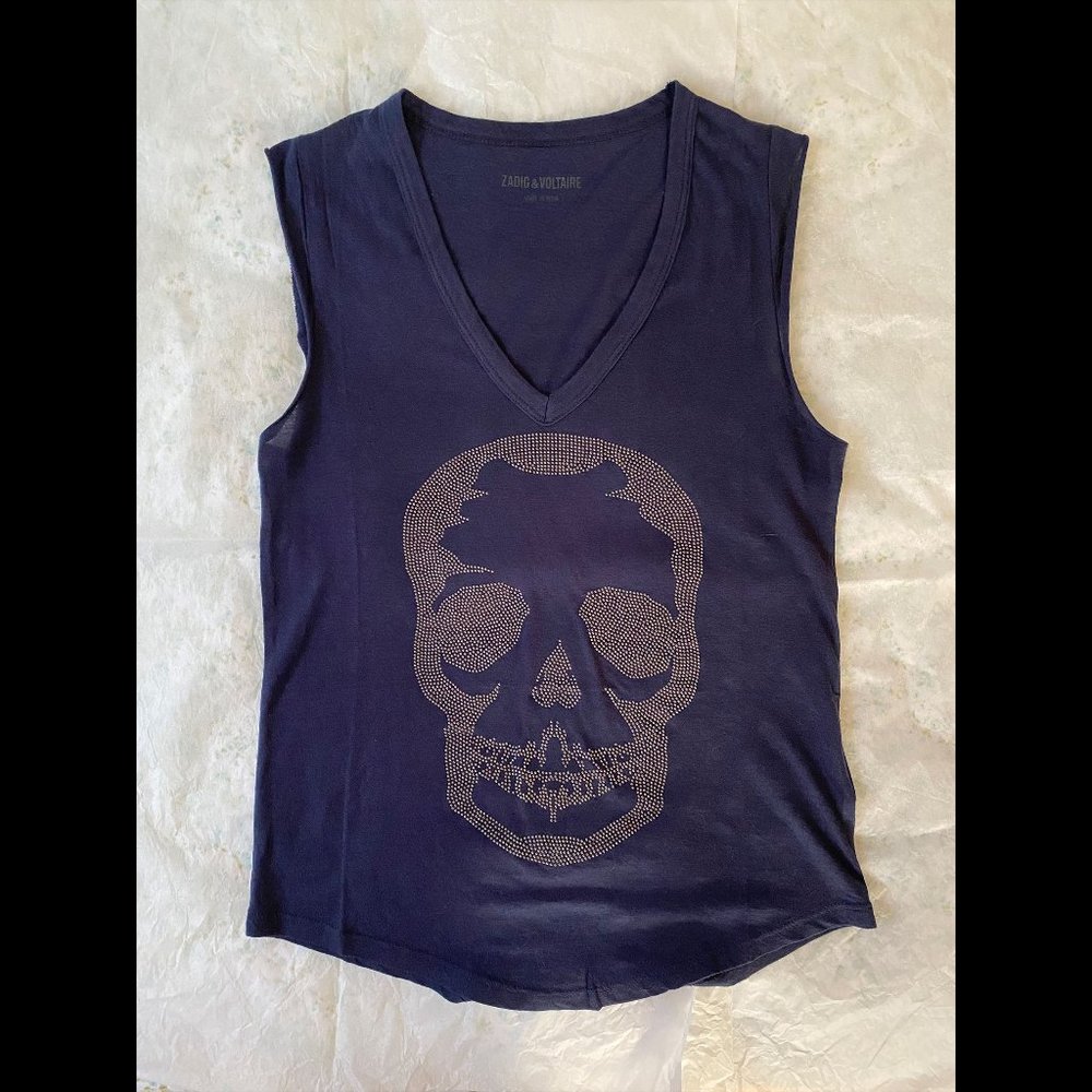 New Zadig & Voltaire rhinestone skull tanks